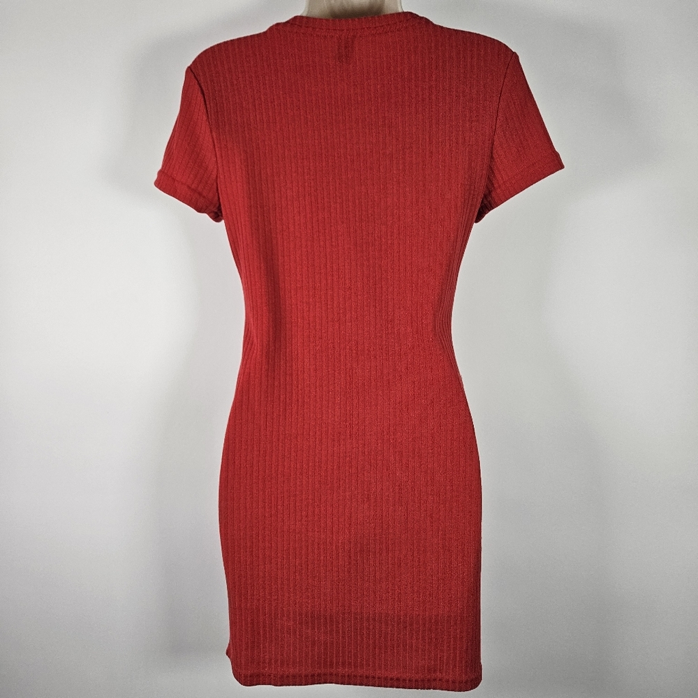 Shein Dress Red Size 6 Medium Bodycon With Front Slit New Without Tags - Picture 2 of 7